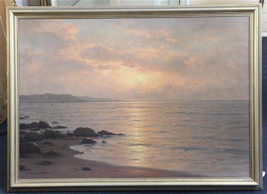 Carl Kenzler (1872-1947) Seascape 27.5 x 39.5in.